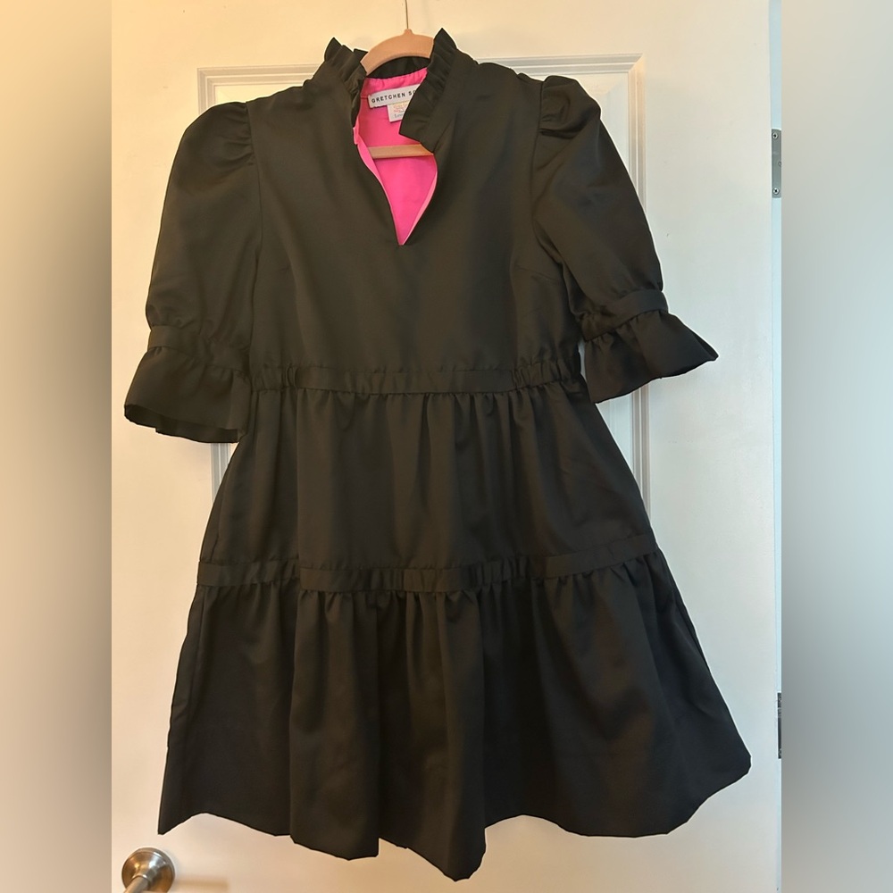 Gretchen Scott Black Dress with Pink Lining